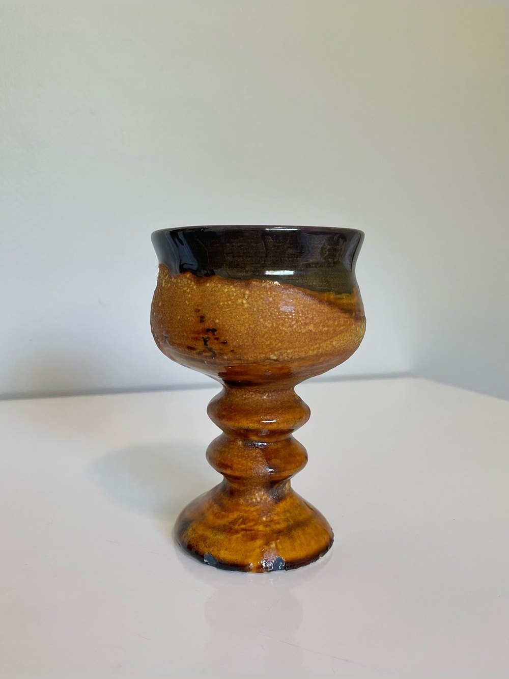Laurentian Pottery Fat Lava Glaze Goblet